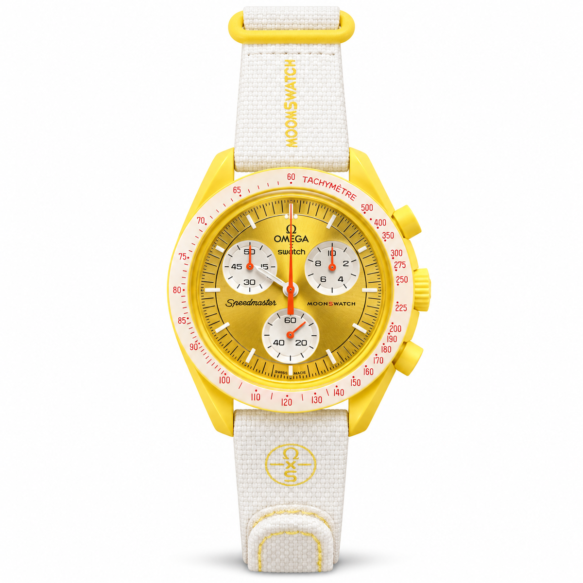 Omega x Swatch Speedmaster MoonSwatch Mission to Earthphase Moonshine Gold White
