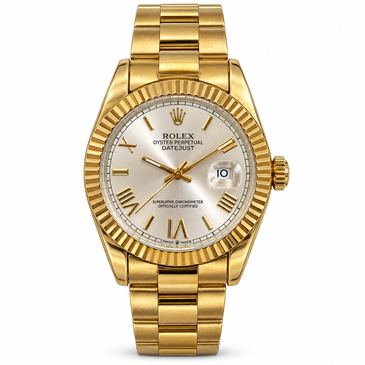 Rolex Datejust Two Tone Gold Green Dial