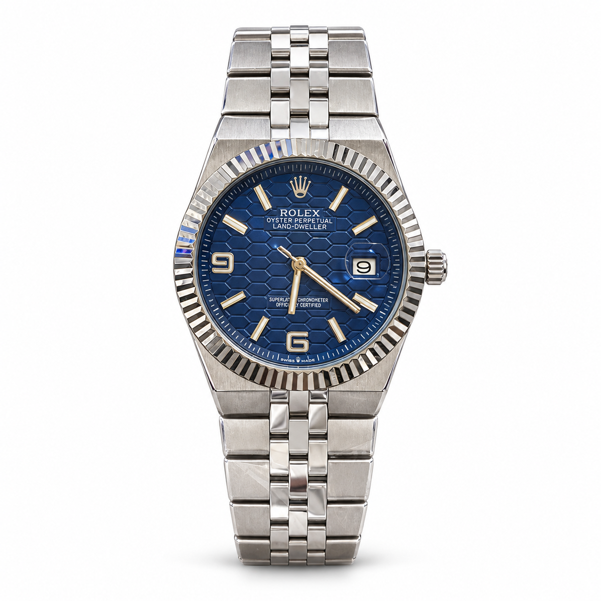 Rolex Land Dweller Chocolate Fluted Bezel