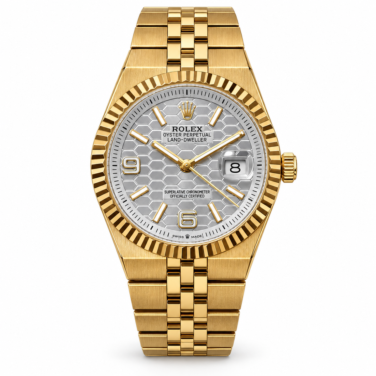 Rolex Land Dweller Full Gold Black Dial