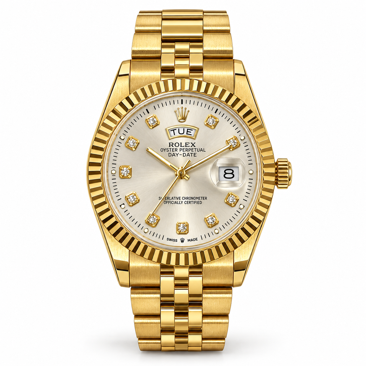 Rolex Land Dweller Full Gold Ice Blue Dial