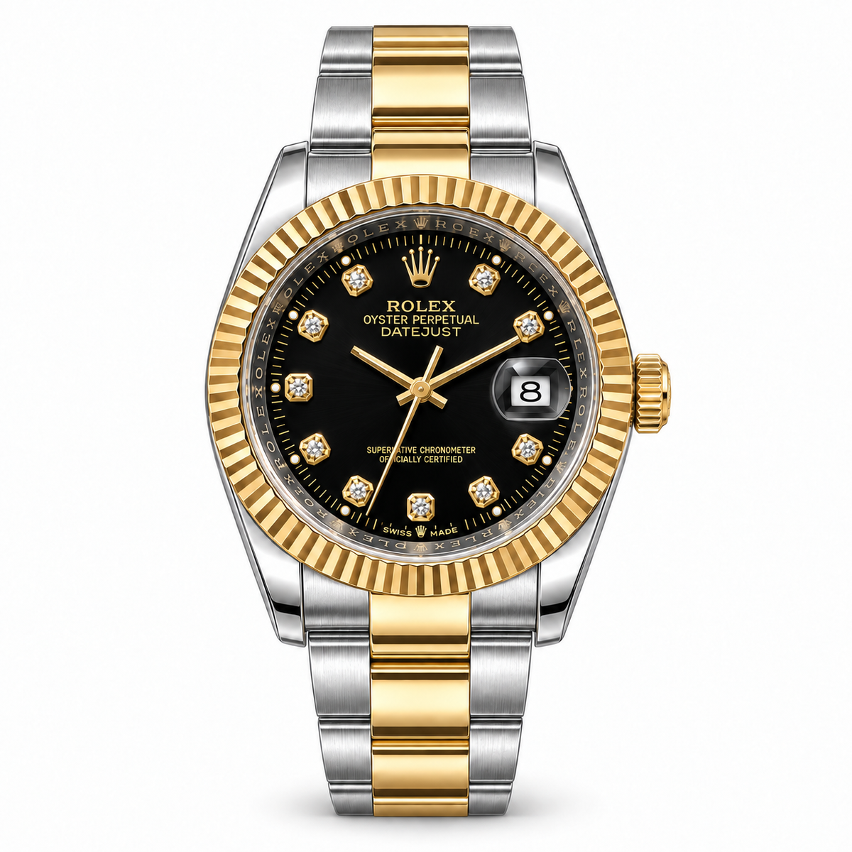 Rolex Land Dweller Two Tone White Honeycomb Dial
